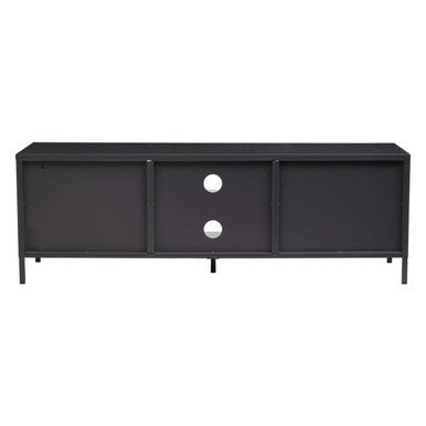 Acier Two Door Black Metal Media Unit