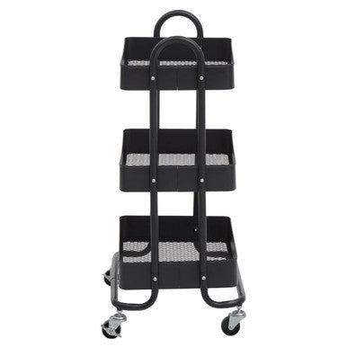 Acero Three Tier Black Metal Trolley