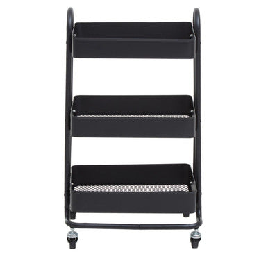 Acero Three Tier Black Metal Trolley
