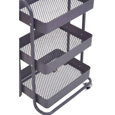 Acero Three Tier Grey Metal Trolley
