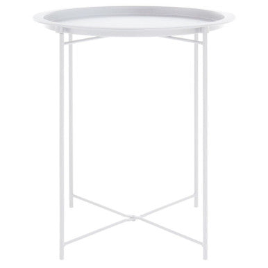 Acero Round White Side Table