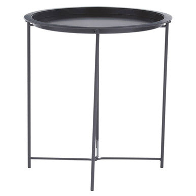 Acero Round Grey Side Table