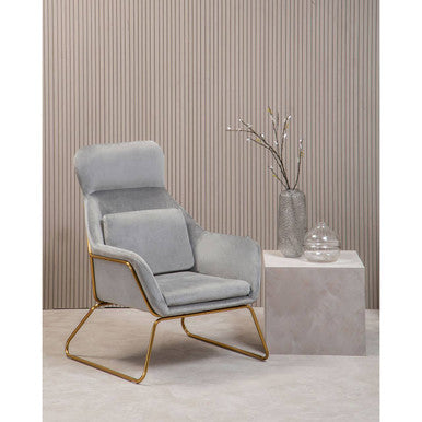 Stockholm Grey Velvet Armchair