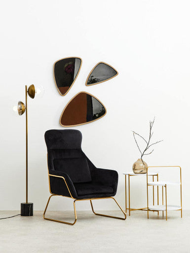 Stockholm Black Velvet Armchair