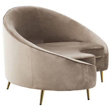 Hasina Three Seat Mink Velvet Sofa