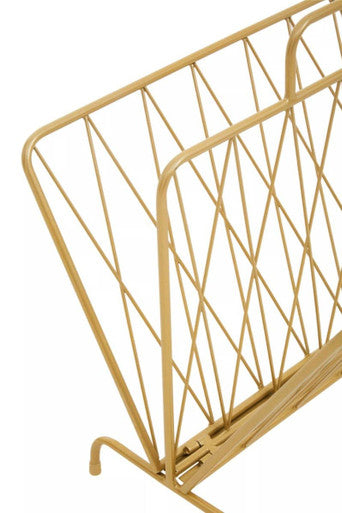 Avento Gold Finish Two Pocket Magazine Rack
