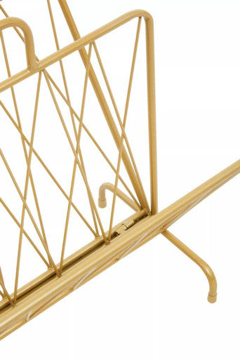 Avento Gold Finish Two Pocket Magazine Rack