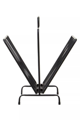 Avento Black Two Pocket Magazine Rack