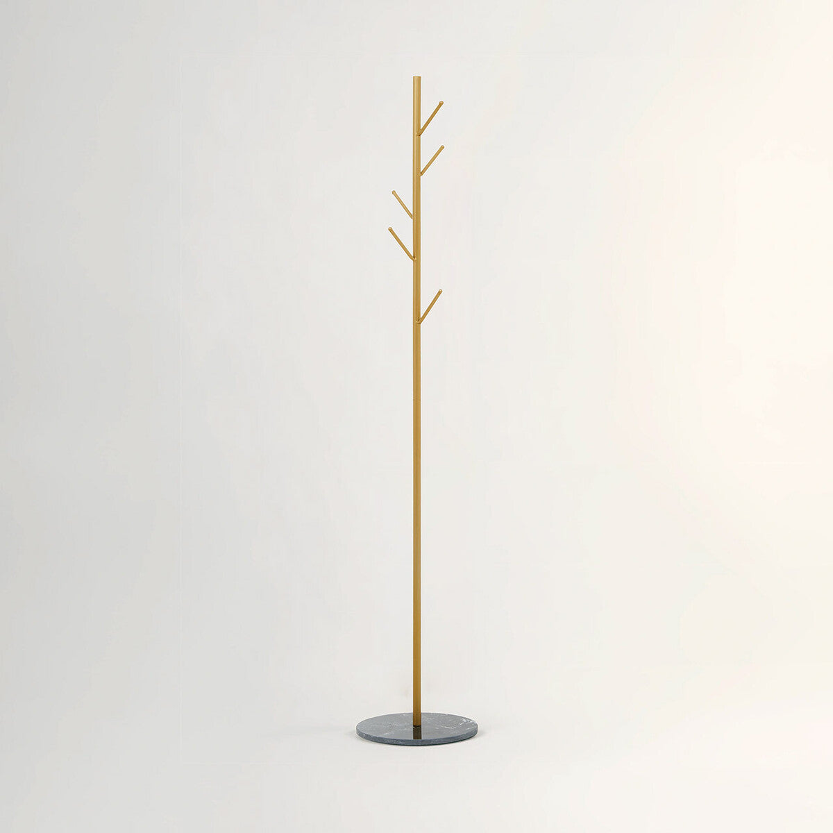 Avento Black Marble Base Gold Coat Stand | Heavy Duty & Free standing