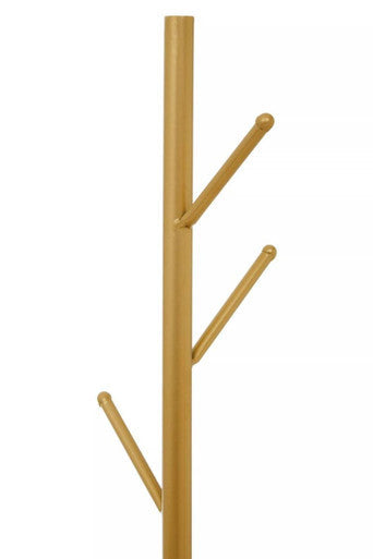 Avento Black Marble Base Gold Coat Stand | Heavy Duty & Free standing