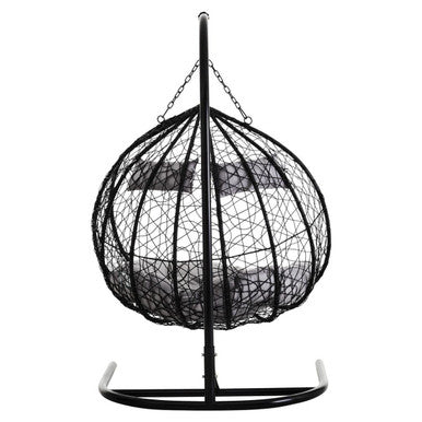 Goa Black Rattan Effect Double Hanging Chair
