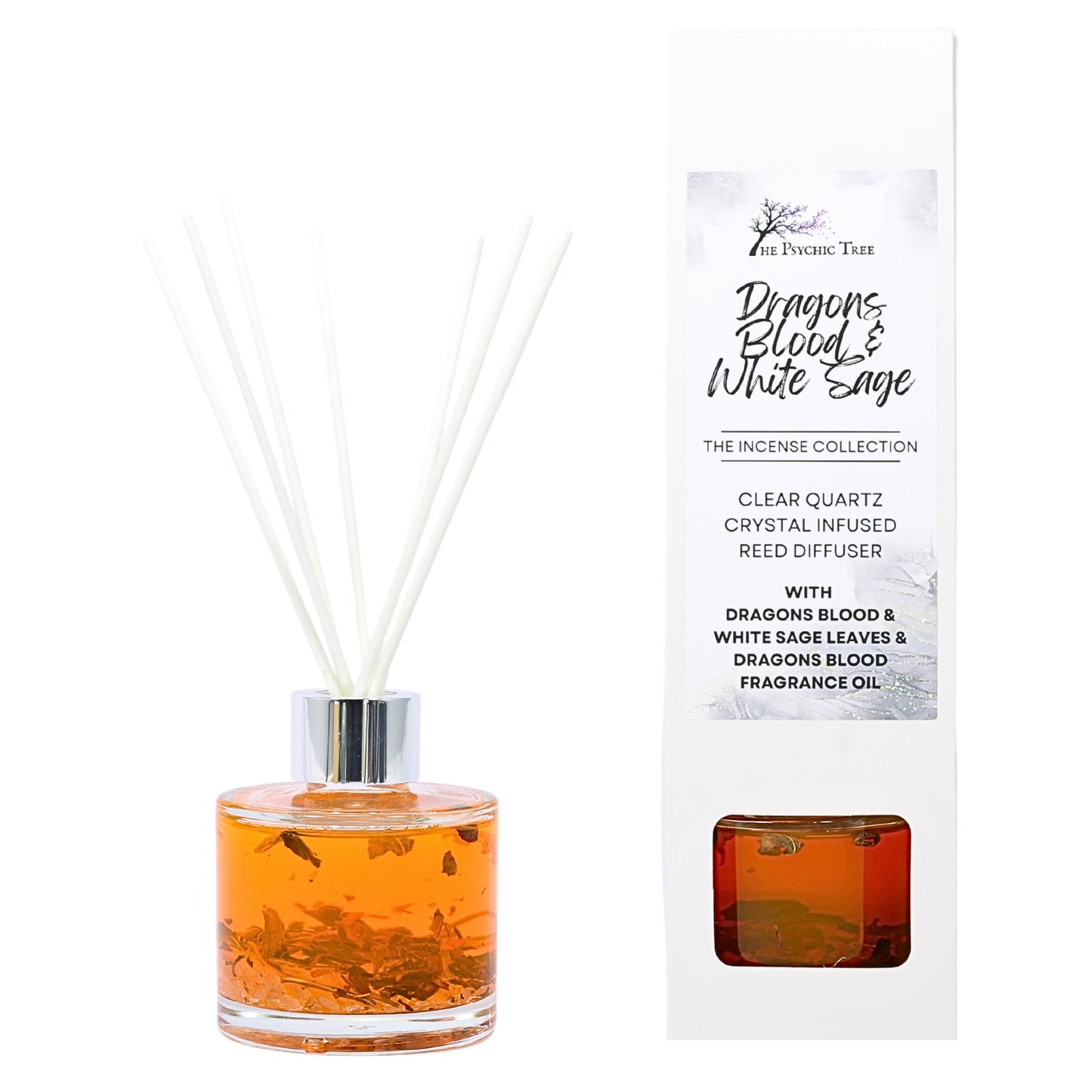 Dragons Blood & White Sage - Crystal Infused Reed Diffuser - The Incense Collection