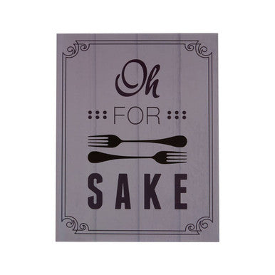 Pun and Games Oh For Fork Sake Wall Plaque