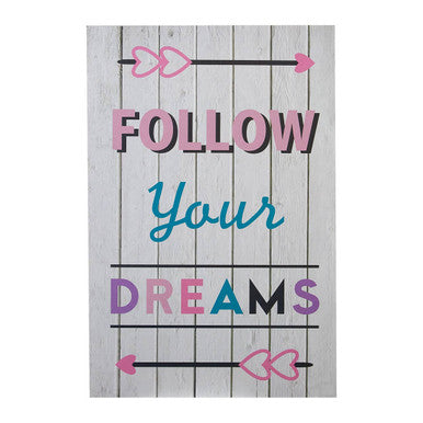 Kids Follow Your Dreams Wall Plaque