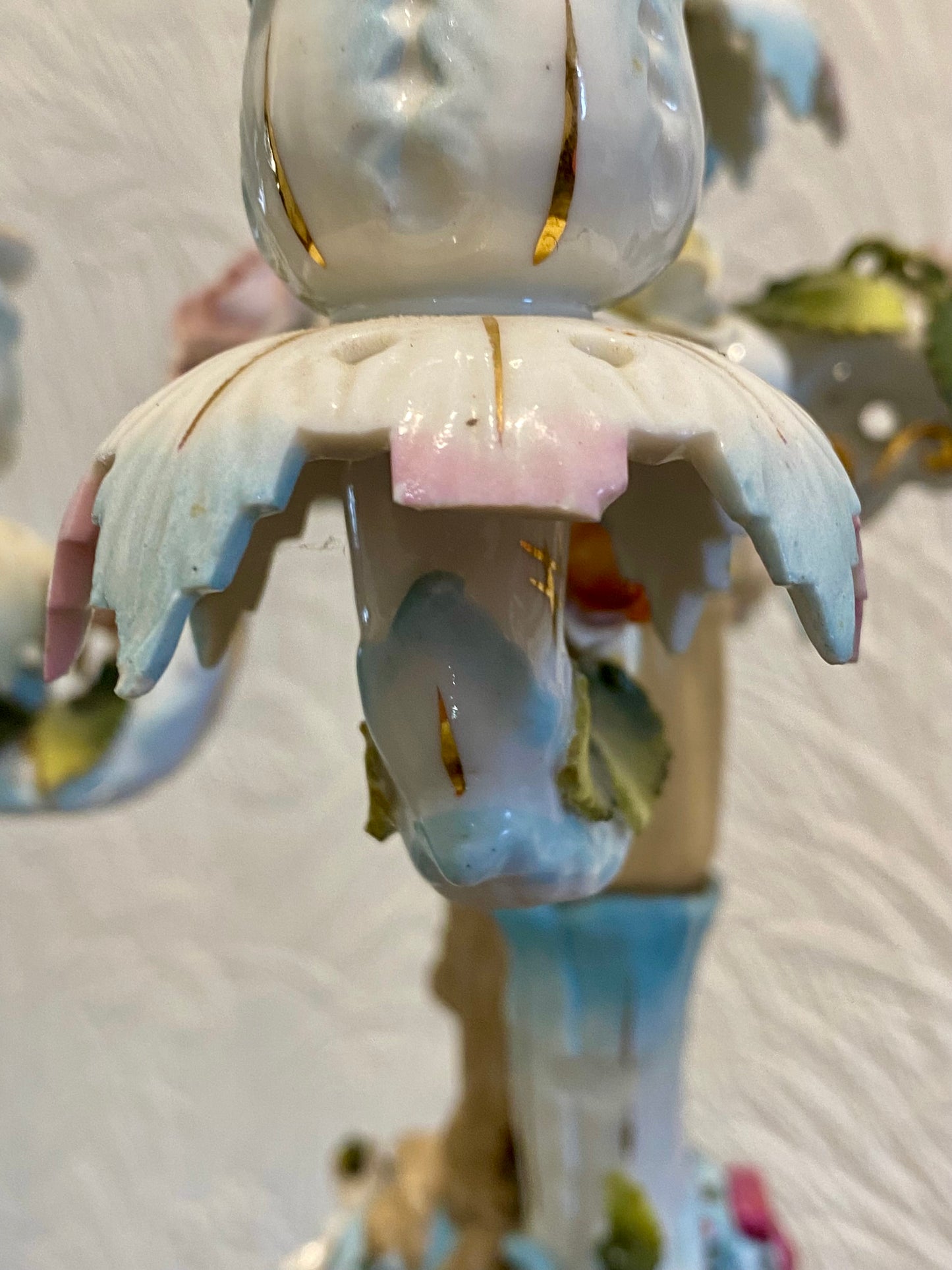 Absolutely Stunning Antique Pair of 19th Century Meissen Porcelain Candle Holders with DAMAGE - £165 - Home Interiors