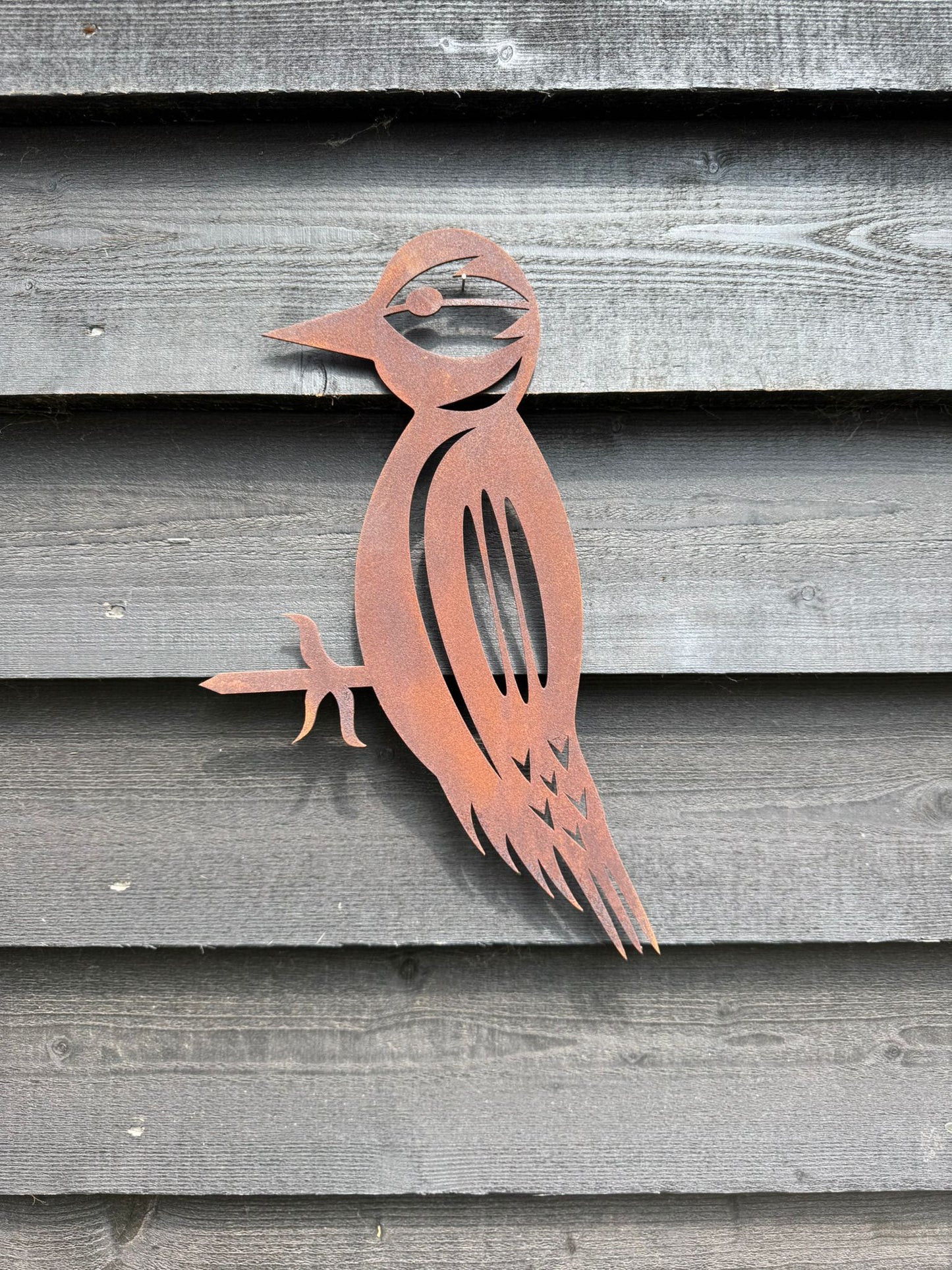 Buy Rusty Metal Woodpecker Garden Decoration Sign Online Gift - Fast Nationwide Delivery