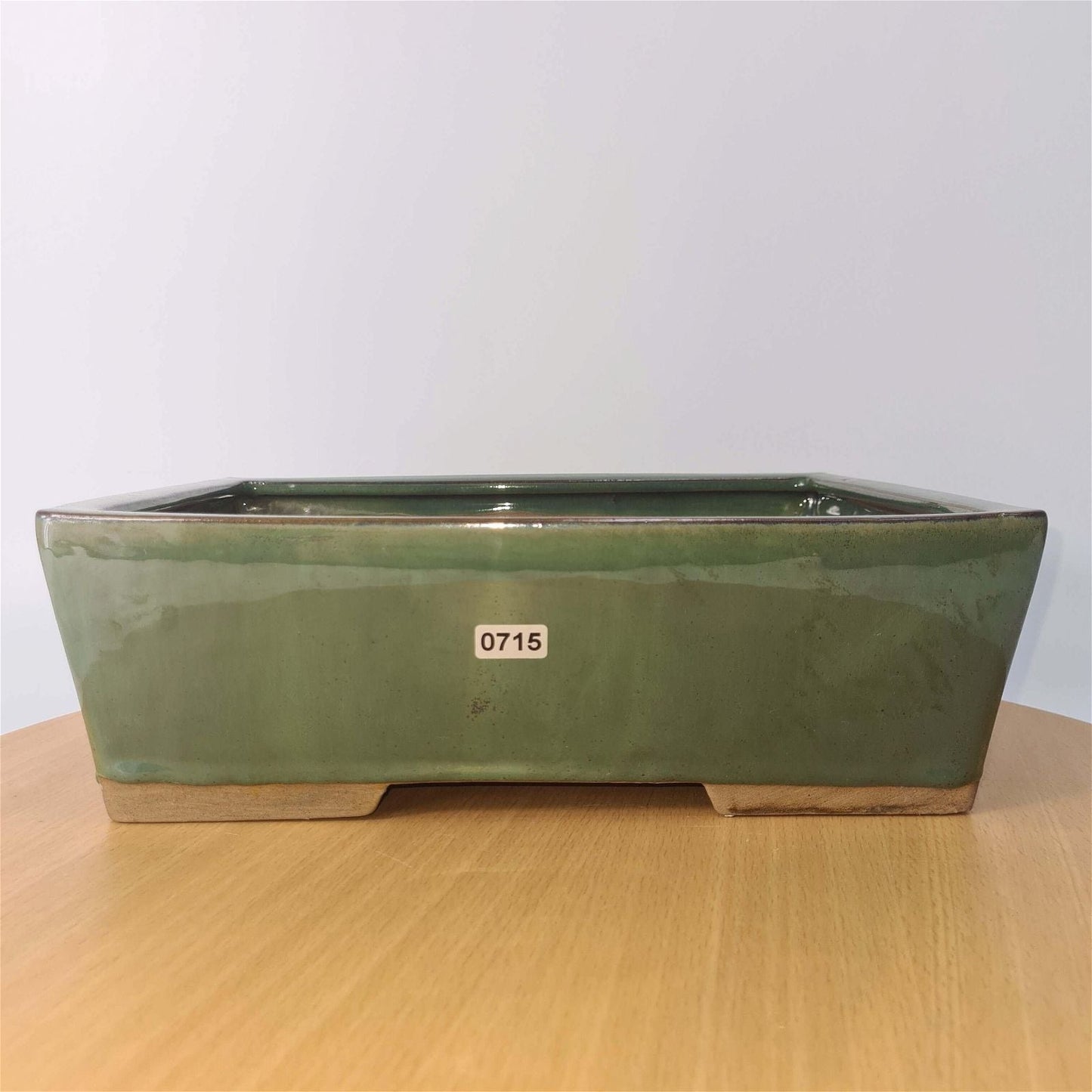 30cm Glazed Bonsai Pot | Rectangle | 30cm x 23cm x 9cm | Green