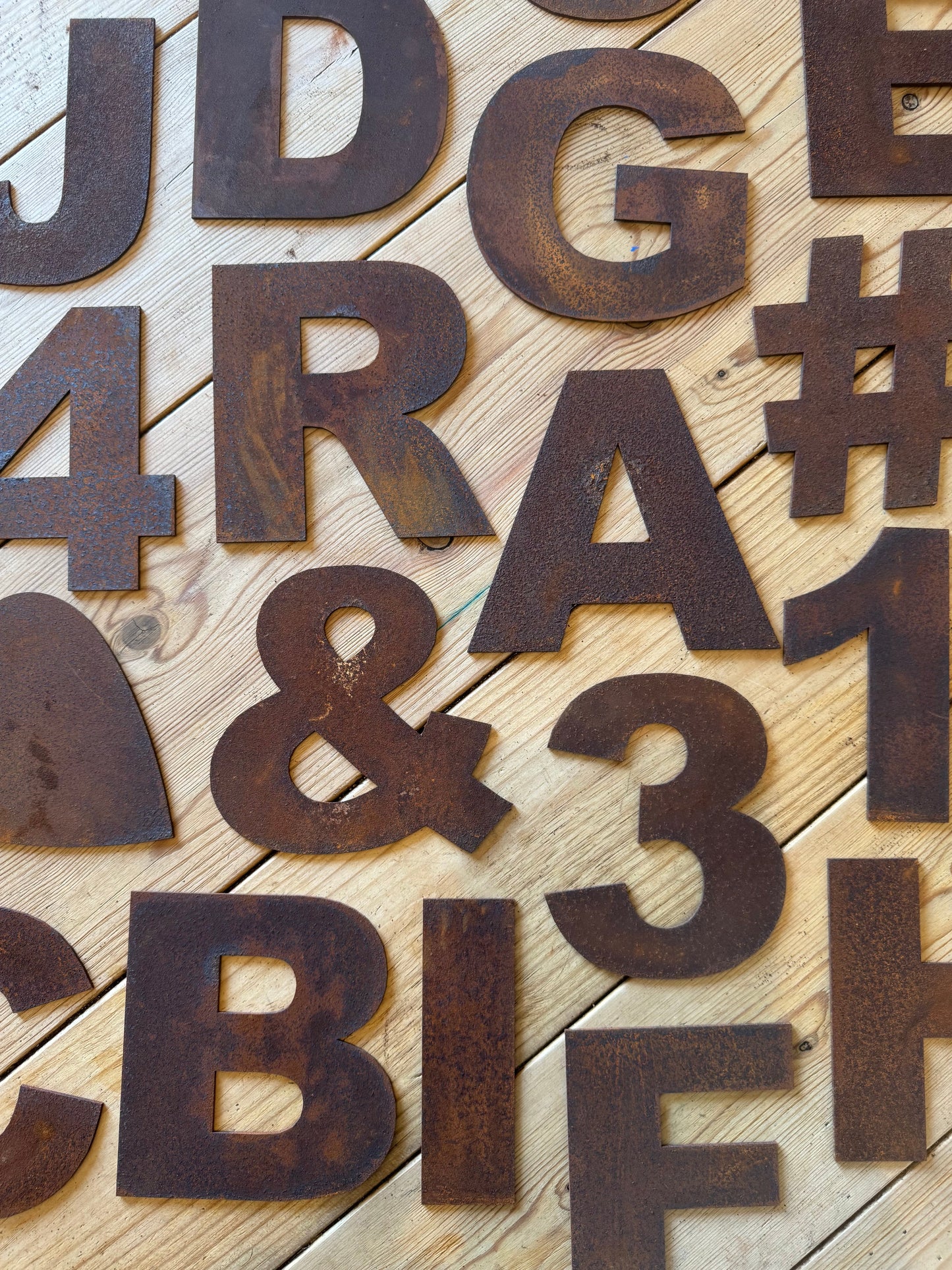 5" Fat Font Rusty Metal Letters A-Z 0-9