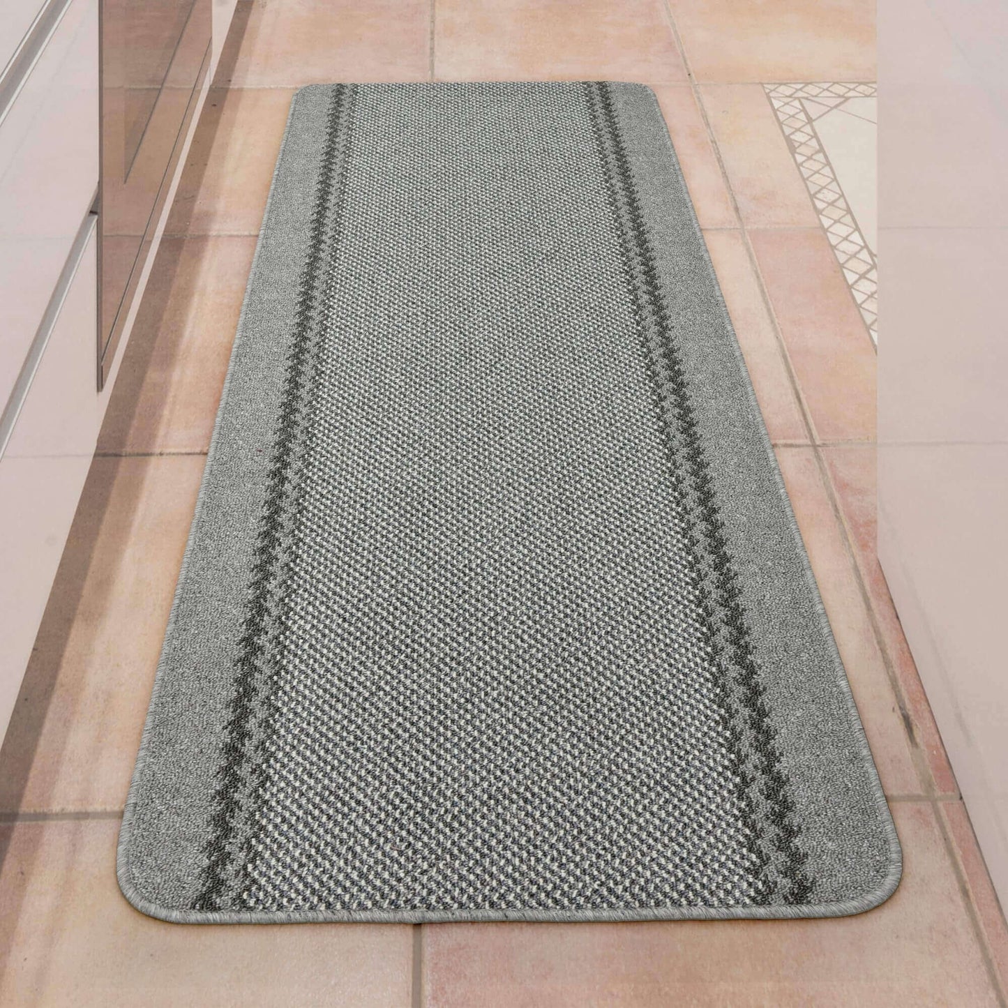 Washable Designer Bordered Grey Rug | 116G
