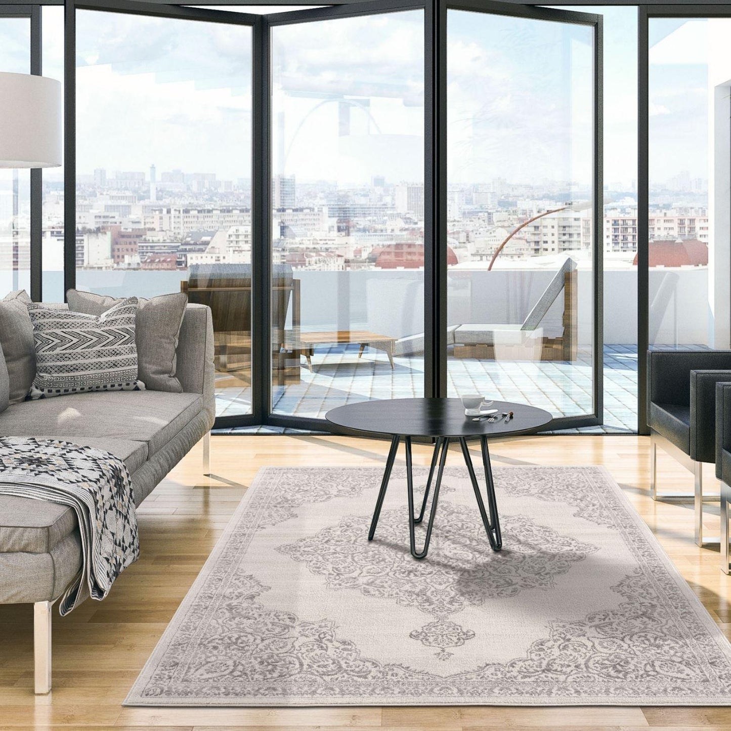 Montana Modern Grey Rugs | 3724G