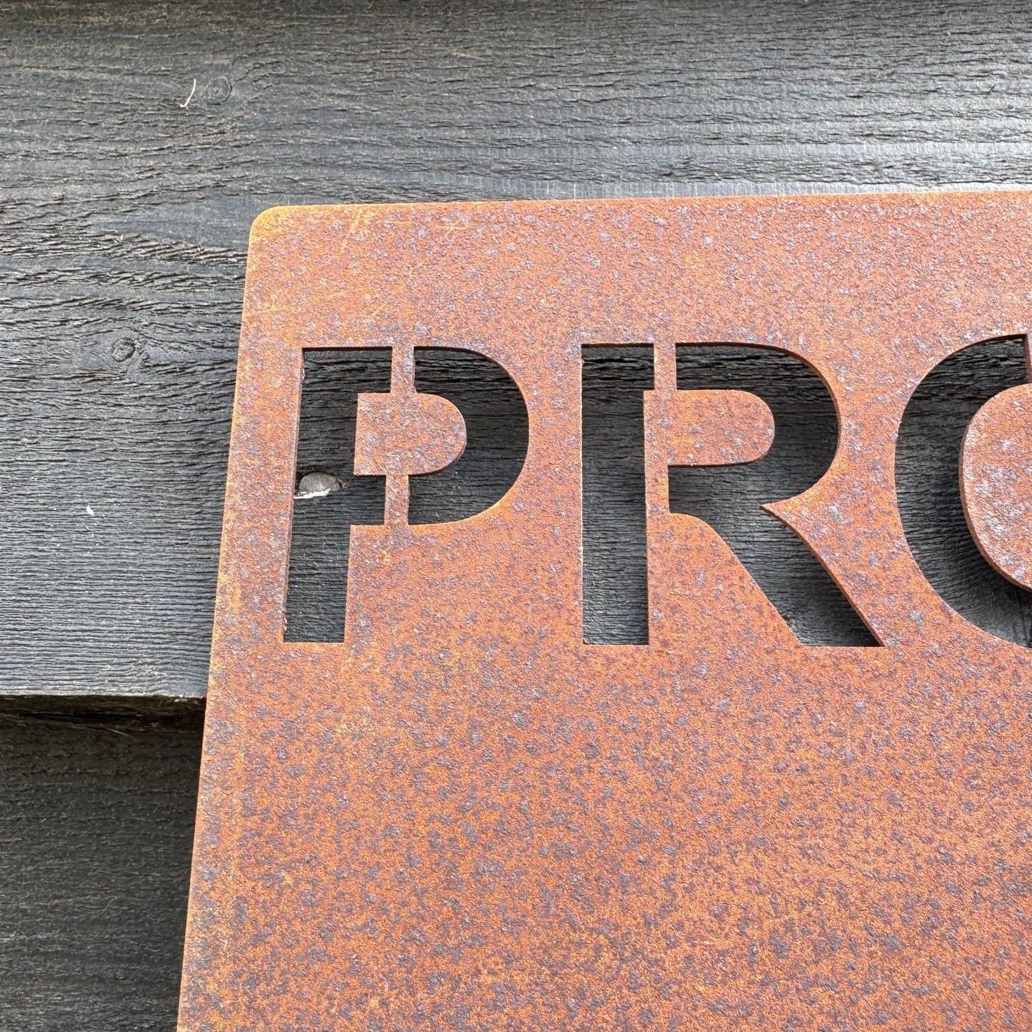 Rustic Metal Prosecco Bar Sign