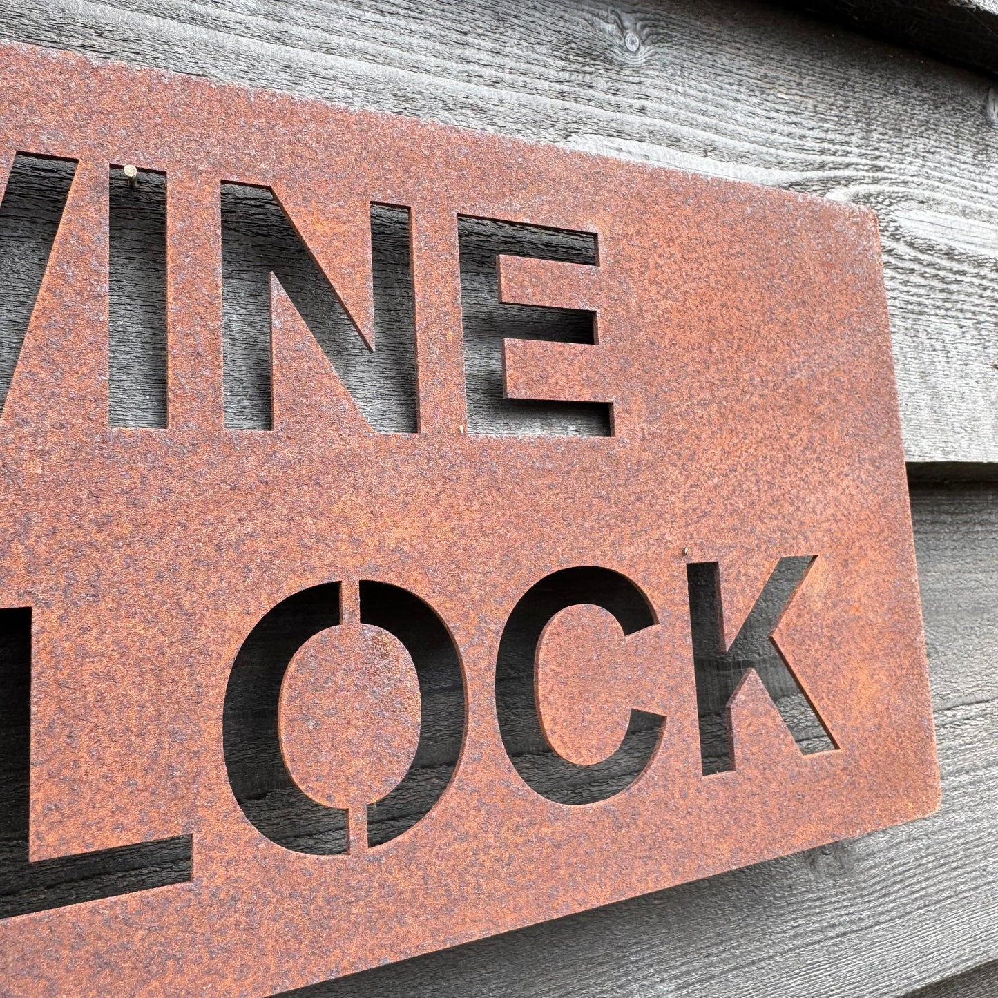 Rustic Metal WINE O’CLOCK Sign (last 2)