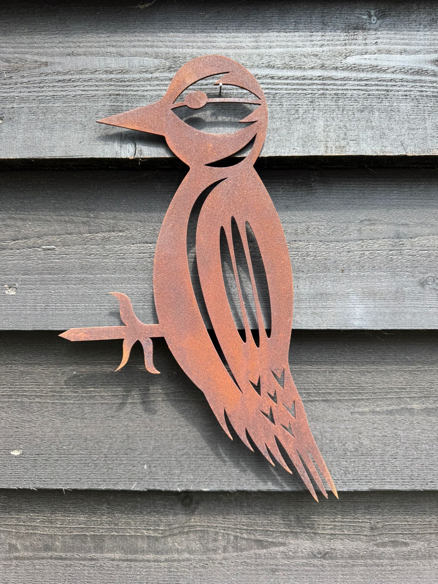 Buy Rusty Metal Woodpecker Garden Decoration Sign Online Gift - Fast Nationwide Delivery