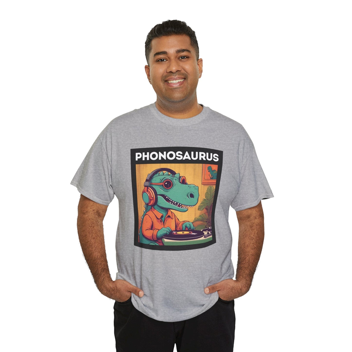 'Phonosaurus' Men's Vinyl T-Shirt
