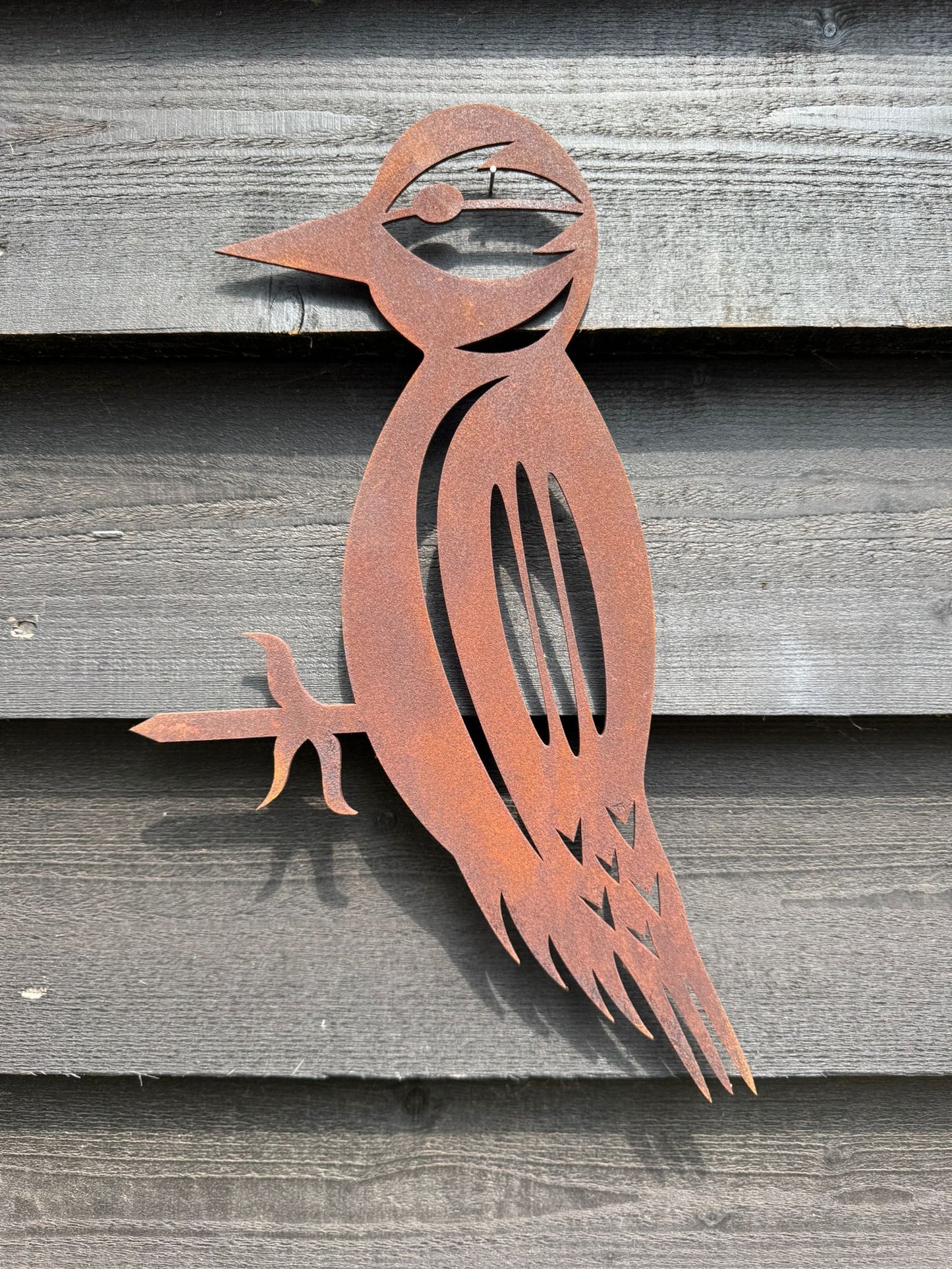 Buy Rusty Metal Woodpecker Garden Decoration Sign Online Gift - Fast Nationwide Delivery