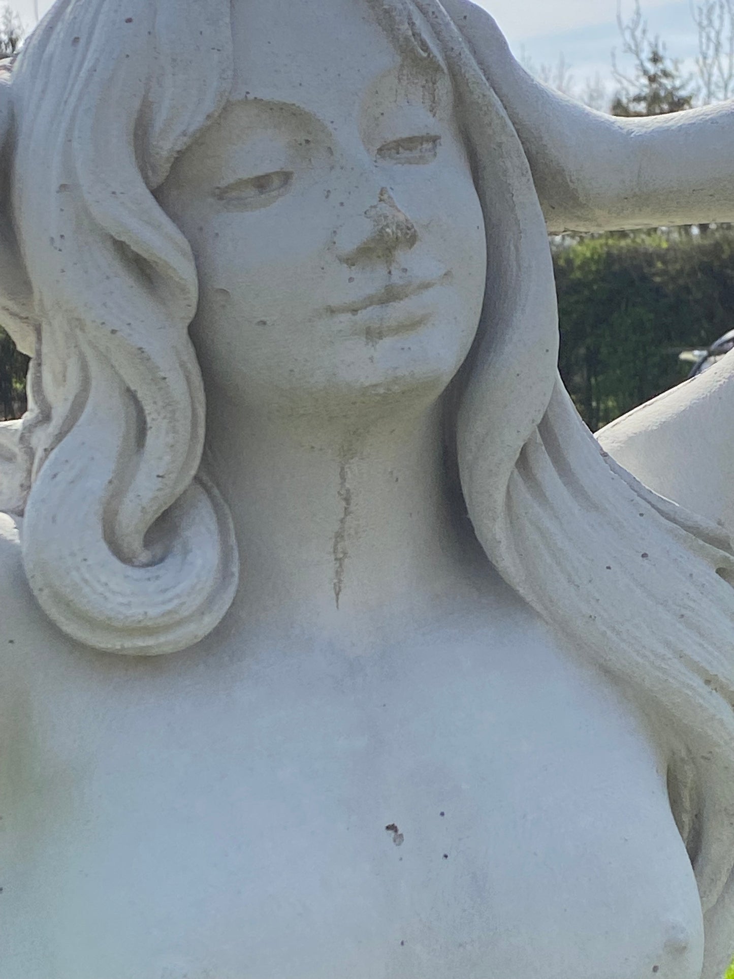 Extra Large 4ft High Concrete Garden Statue Stunning Nude Lady Garden Ornament Sculpture - £225 - As Found (see pictures)