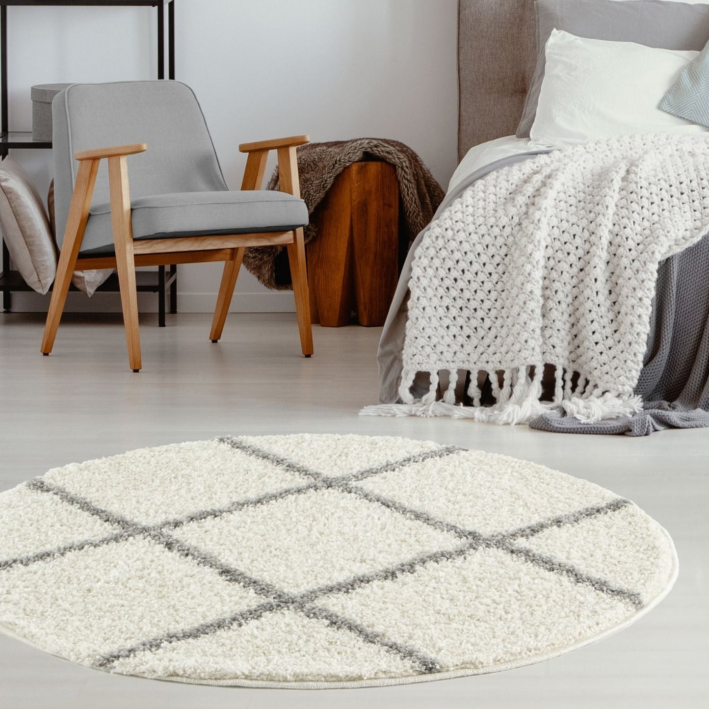 Moroccan Ivory Shaggy Rug | 500