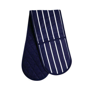 Navy Butcher Stripe Double Oven Glove