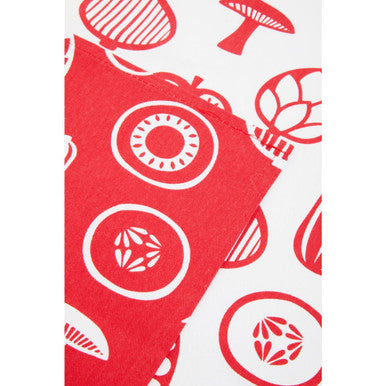Set Of Three Besa Red Tea Towels