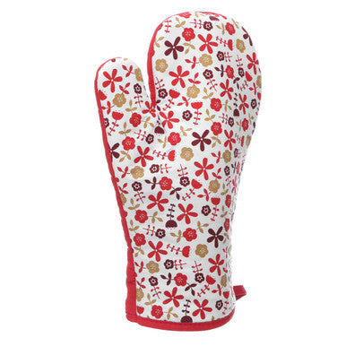 Red Daisy Single Oven Glove