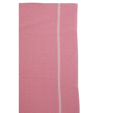 Doro Set Of Three Waffle Pink And White Tea Towels
