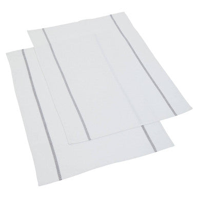 Doro Set Of Three Waffle White And Grey Violet Tea Towels