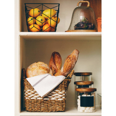 Doro Set Of Three Waffle White And Grey Violet Tea Towels