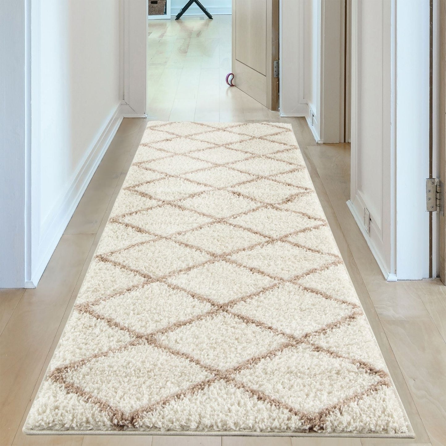 Moroccan Ivory Shaggy Rug | 530
