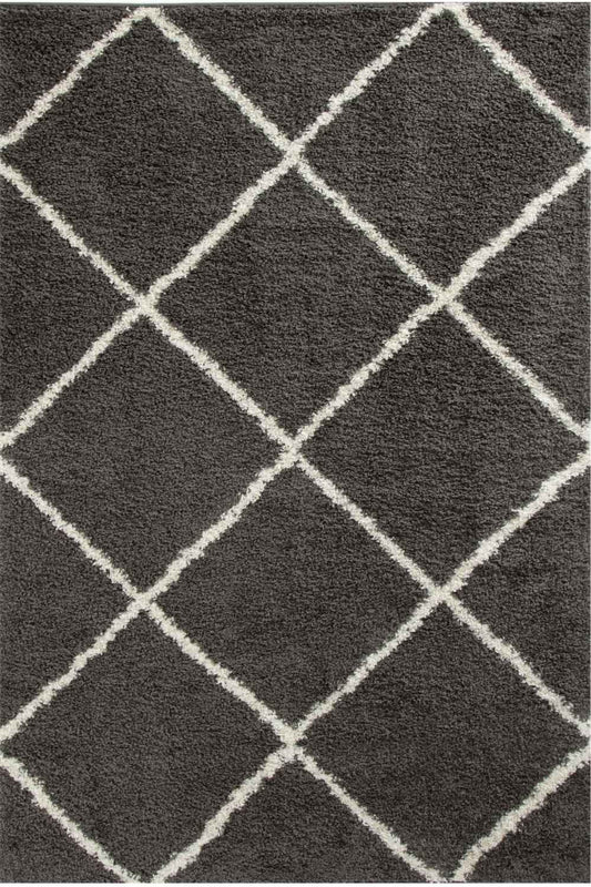 Moroccan Dark Grey Shaggy Rug | 540