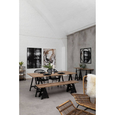 Hampstead Pine Wood And Iron Console Table