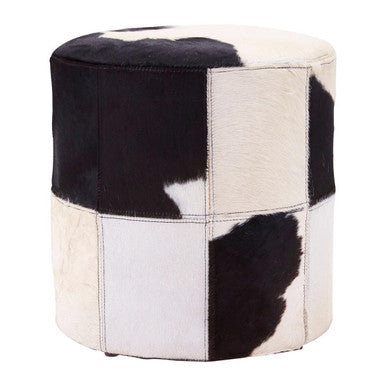 Kensington Townhouse Black And White Cowhide Stool