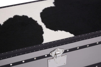 Kensington Townhouse Black And White Genuine Cowhide 3 Drawer Cabinet