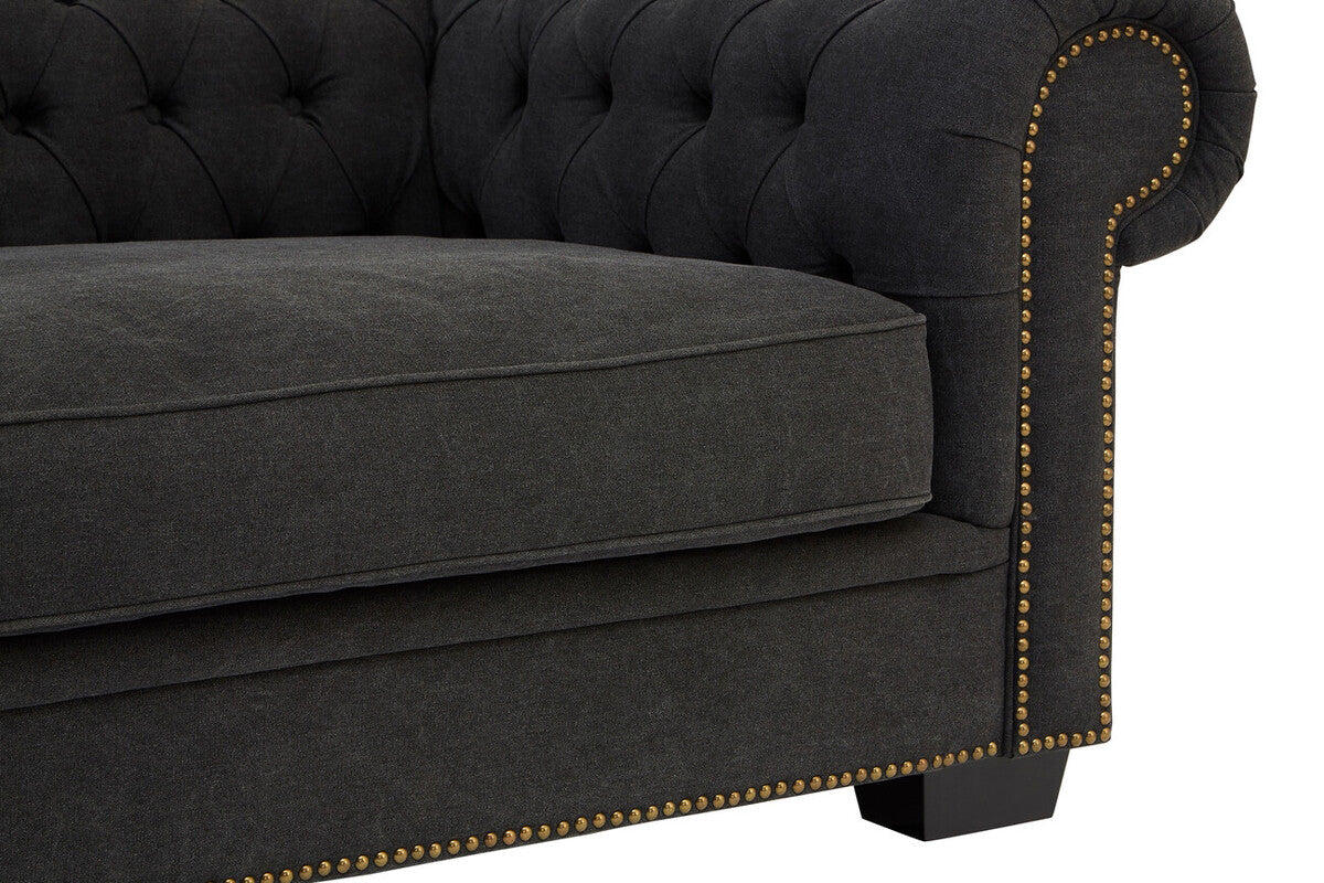 Lincoln 3 Seater Charcoal Fabric Sofa