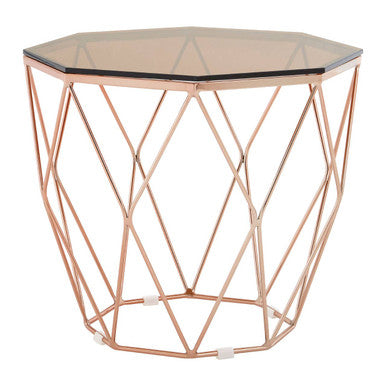 Allure End Table With Rose Gold Base