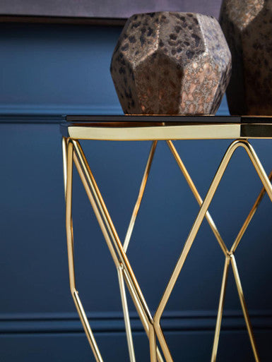 Allure End Table With Brushed Bronze Base