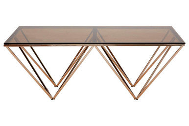 Allure Champagne Metal Prismatic Legs Coffee Table
