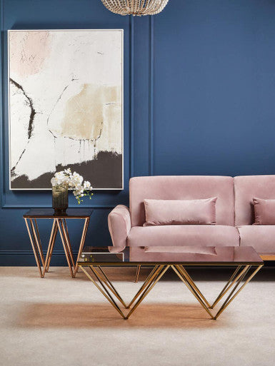 Allure Rose Gold Prismatic Legs End Table