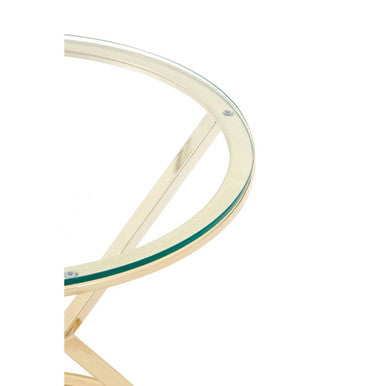 Allure Corseted Round Champagne End Table