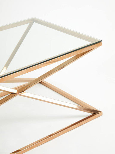 Allure Corseted Rose Gold Coffee Table