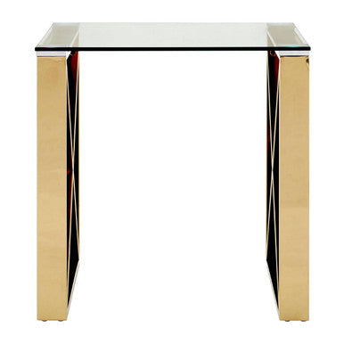 Allure Champagne Gold Cross Legs End Table